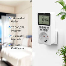 EU US UK Plug Kitchen Timer Electronic Digital Timer Switch Outlet Week 12/24 Hour Cyclic Program Timing Socket 20 group setting 2024 - buy cheap