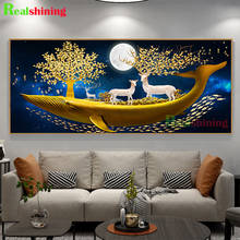 5D DIY Diamond Painting Abstract art, golden rich tree, deer, whale cross stitch full square/round diamond embroidery N1627 2024 - buy cheap