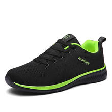 Zapatos informales cómodos para hombre, zapatillas transpirables para caminar, ligeras, calzado negro con cordones para correr, talla grande 2024 - compra barato