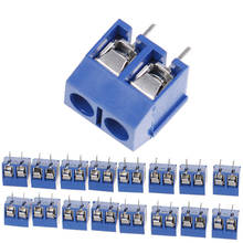 Conector de bloque de terminales de tornillo de paso de 2 pines, Panel de 5,08mm, montaje en Pcb, color azul, 10 Uds. 2024 - compra barato