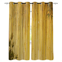 Bamboo Zen Chinese Style Windows Curtains Living Room Bedroom Kitchen Curtains For Children Drapes Window Treatments 2024 - buy cheap