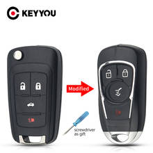 KEYYOU модифицированный дистанционный ключ для автомобиля 4 кнопки для Chevrolet Lova Aveo Cruze для Opel Vauxhall Insignia Astra Mokka Uncut HU100 2024 - купить недорого
