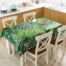 Plant Leaves Print Waterproof Tablecloth Table Cloth Rectangular Tea Table Cover Kitchen Dining Party Home Decor Manteles 2024 - buy cheap