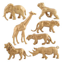 Фигурки животных, 7 штук, мини-игрушки в джунглях, набор реалистичных диких животных, Обучающие вечерние Игрушки для малышей 2024 - купить недорого
