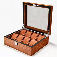 Multi Slot Wood Box Watch Display Case Glass Top Jewelry Storage Organizer Gifts 2024 - buy cheap