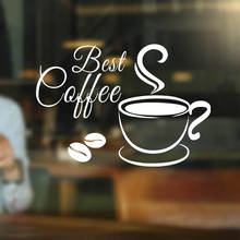 DIY Кофейня наклейка столовая кухня кружка чашка виниловая стена для окна Кафе Декор лучший кофе 2024 - купить недорого