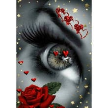 Full Rhinestones Painting Home Decor diy 5d diamond painting Cross Stitch Woman eyes Pattern square Diamond Embroidery rose 2024 - buy cheap