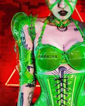 Green Future Technology Costumes Nightclub Bar Sexy Fluorescent Green Bikini Singer Ds Party Halloween cosplay costume 2024 - buy cheap