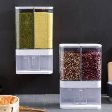 Caixa de armazenamento de grãos para cozinha, tipo push, montada na parede, organizador de cozinha, dispensador de cereais, itens para armazenamento de alimentos 2024 - compre barato