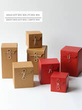 Caja de papel Kraft de embalaje Simple, caja de regalo de color primario, vela de aroma roja, materiales de embalaje de bricolaje, favores de fiesta, 10 Uds. 2024 - compra barato
