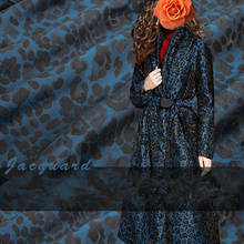 SASKIA 1Meter Blue leopard Brocade Jacquard Fabric 62" Polyester Material Sew Women Dress Coat Cloth Patchwork Zakka Fabrics DIY 2024 - buy cheap
