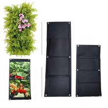 Suporte de plantas para parede com 4 bolsos, saco verde para plantar plantas, recipiente de jardim 2024 - compre barato