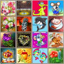 5D diamond painting animal cartoon flowers landscape DIY round diamond embroidery kit mosaic home decoration 2024 - buy cheap