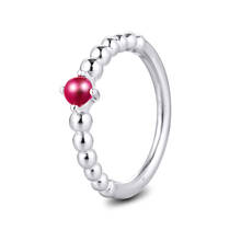 2020 Valentines Blazing Red Beaded Rings 100% 925 Sterling-Silver-Jewelry Free Shipping QANDOCCI 2024 - buy cheap