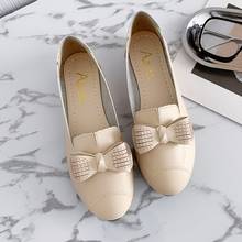 2021 Summer Sexy Bowknot Ladies Genuine Leather Flats Women Spring Shoes Woman Leather Loafers Mocassin Femme Large Size 35-43 2024 - buy cheap