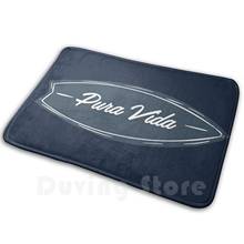 Pura Vida Surfboard Typography Mat Rug Carpet Anti-Slip Floor Mats Bedroom Place Name Surf Surfing Resort Beach Tourist Word 2024 - buy cheap