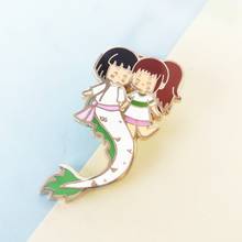 Anime Spirited Aways Chihiro and White Dragon Hard Enamel Pins Ghibli Kawaii Lapel Pin Badge Brooch Animation Collection Gift 2024 - buy cheap