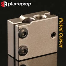 Plated  Copper Volcano Heater Block for V6 HOTEND 3mm PT100 HT-100K Thermistor Cartridge Thermocouple High Temperature Block 2024 - buy cheap