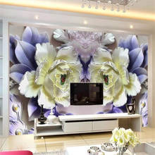 Beibehand-papel de parede personalizado, 3d, estampa de peônia, flor, sala de estar, quarto, decoração da casa, decoração 3d 2024 - compre barato