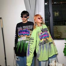 NiceMix 2020 Fashion Korean Streetwear Ladies Autumn Punk Tops Tees Women Printed Long Sleeve T Shirts Casual Hip Hop Clothing 2024 - buy cheap