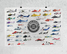 H519 poster de seda decoração para casa helicóptero frotas arte da parede presente de natal 2024 - compre barato