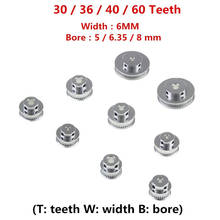 GT2 шкивов 30 36 40 60 зуб колеса с диаметром отверстия 5 мм 8 мм алюминиевый зубья шестерни шириной 6 мм Запчасти для Reprap 3D принтеры часть Новый 2024 - купить недорого