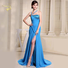 Blue Sexy Evening Dresses Evening Gown 2020 Open Leg Split Front Rockabilly Long Dresses Party Dubai Luxury Buy China Direct 2024 - buy cheap