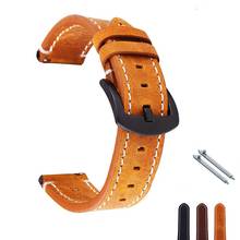 Wristband 18mm 19mm 20mm 21mm 22mm 24mm Handmade Retro Leather Watch Band Hand-Stitched Perforated Calfskin Watch Strap Bracelet 2024 - buy cheap