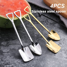 4PCS stainless steel coffee spoon Retro shovel ice cream spoon Creative tea-spoon Fashion Tableware Free shipping 2024 - buy cheap