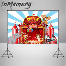 Circus theme Photography Background Cartoon Carnival tent Animals Kids Birthday Party Backdrop for Photo Studio 2024 - buy cheap