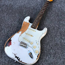 Guitarra Eléctrica clásica tallada a mano, instrumento musical personalizado, color sol, entrega gratuita, novedad de 2020 2024 - compra barato