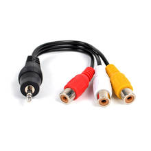 28cm 3.5mm Jack Plug av male to 3 rca female audio video cable cord stereo adapter 2024 - buy cheap