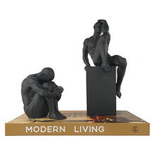 European Modern Resin Men's Statue Pensive Boy Sculpture Abstract African Characters Figurine Home Decoration Wedding Gifts 2024 - buy cheap