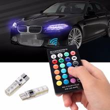 2Pcs Car Signal Lights T10 w5w Led Bulb 12V Auto Interior Light Led Lamps Bulbs For Auto Car Clearance RGB With Remote Control 2024 - buy cheap