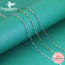 Trustdavis Authentic 925 Sterling Silver Necklace Ingots Chain Woman Jewelry 40cm/45cm Collar For Women DC09 2024 - buy cheap