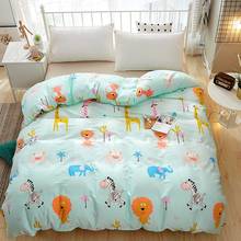 Cartoon Lion Zebra Monkey Elephant Animals Printed Duvet Cover 100% Cotton Fabric Quilt Cover Chidren Single Double Bedding Sets 2024 - buy cheap