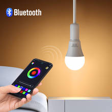 Bombilla LED inteligente regulable para el hogar, Base E27, CA 85-265V, RGBW, RGBWW, luz de neón, música, Bluetooth 4,0, Control por aplicación 2024 - compra barato