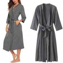 Women Solid Robe Soft Modal Kimono Gown Casual Sleepwear Female Loose Bathrobe Gown Spring Summer New Home Dressing Gown 2024 - buy cheap