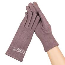 Winter Women Touch Screen Plus Velvet Inside Thin Section Gloves Simple Style Keep Warm Letter Embroidery Female Gloves 2024 - buy cheap