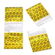 Bolsa sellada para guardar el tabaco, bolsa de almacenamiento con sonrisa, amarilla, con soporte, 1 paquete (100 piezas) 2024 - compra barato