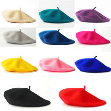 2021 Beret Hat Women Autumn Winter Warm Wool Plain Painter Flat Cap Kawaii Artist Berets Hats Solid Color Bonnet Caps Headwear 2024 - buy cheap