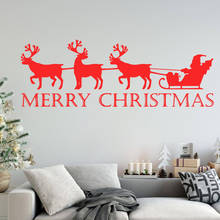 Mural clásico de Feliz Navidad, calcomanía de pared extraíble para sala de estar, habitación de niños, arte de pared, murales adhesivos 2024 - compra barato