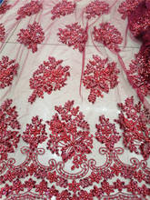 Tecido artesanal/tecido com padrão requintado, malha francesa, tule, renda africana, para vestidos de noite/vestido de casamento 2024 - compre barato