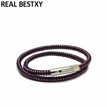 5pcs/lot Classic Leather rope Bracelet For Men Hand Charm Jewelry Multilayer Magnet Handmade Gift For Cool Boys rope leather 2024 - buy cheap