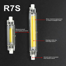 Новый светодиодный светильник R7S COB 78 мм 15 Вт 20 Вт высокомощный Точечный светильник 118 мм 30 Вт 40 Вт стеклянная трубка COB лампа сменная галогеновая лампа 110 В 220 В 2024 - купить недорого