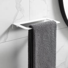 Toalheiro de alumínio, preto/branco, prateleira de parede para banheiro, acessório de pendurar 2024 - compre barato