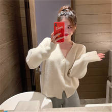 2020 Autumn Winter Korean Knitted Cardigan Women Casual Sweater Women Female Cardigans V-Neck Long Sleeve Ladies Coat Jacket 2024 - купить недорого