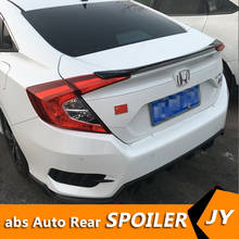 Spoiler traseiro para honda civic, asa traseira, spoiler abs de alta qualidade, 2016 a 2018 2024 - compre barato