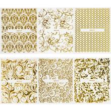 Gold Nail Art Sticker Decals 3D Metallic Nail Decorations Flower Leaves Lacework Art Design Nail Decorations 2022 - buy cheap