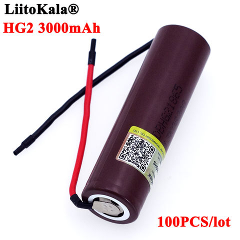 Аккумулятор Liitokala HG2 100, 18650 ма ч, 3000 В, разряд 20 А, 3,6 шт. 2022 - купить недорого